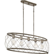 Quoizel Dury 5 Light Island Light, Century Silver Leaf