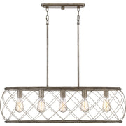 Quoizel Dury 5 Light Island Light, Century Silver Leaf