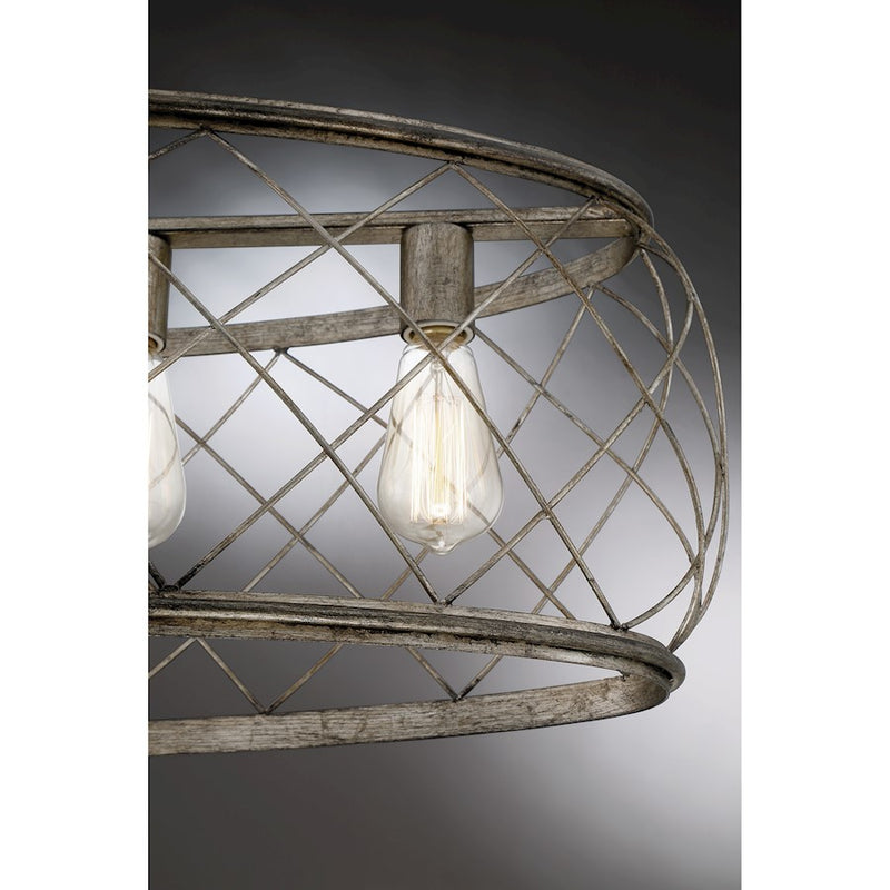 Quoizel Dury 5 Light Island Light, Century Silver Leaf