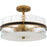 Quoizel Reagan 3Lt Semi-Flush Mount, Black/Clear Water