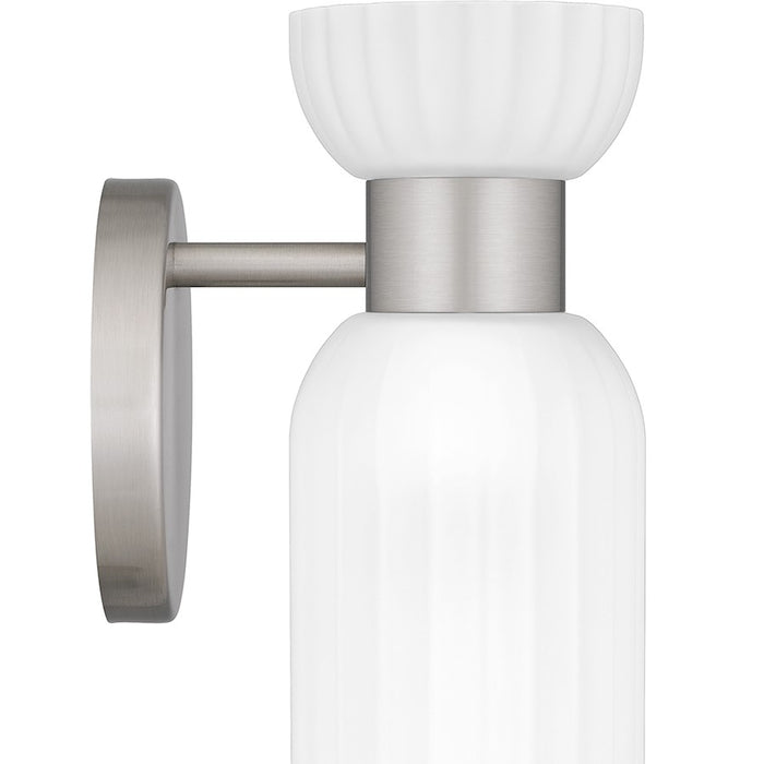 Quoizel Rembrandt 1 Light Wall Sconce, Nickel/Etched Ribbed