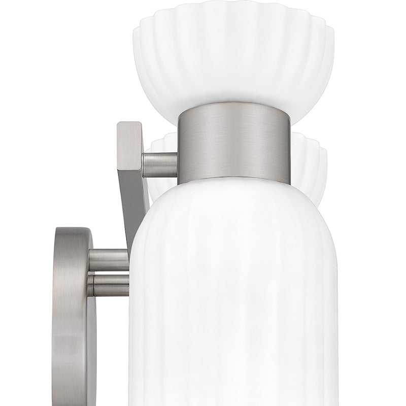 Quoizel Rembrandt 3 Light Bath Light, Nickel/Etched Ribbed