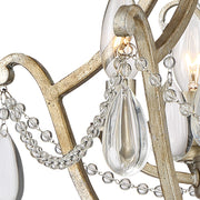 Quoizel Regent 16in 4-Light Semi-Flush Mount | Traditional Vintage Gold and Glass Beading | Bedroom & Hallway | 16 x 16 x 14.5 in | Model REG1716VG