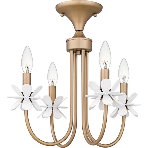 Quoizel Remy 4Light Semi-Flush Mount, Bronze Gold/ - REY1716BGD