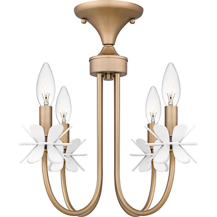 Quoizel Remy 4Light Semi-Flush Mount, Bronze Gold