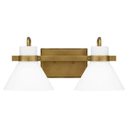 Quoizel Regency 2 Light Bath Vanity, Weathered Brass/Opal Etched