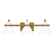 Quoizel Regency 3 Light Bath Vanity, Weathered Brass/Opal Etched