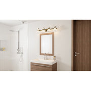 Quoizel Regency 4 Light Bath Vanity, Weathered Brass/Opal Etched