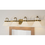 Quoizel Regency 4 Light Bath Vanity, Weathered Brass/Opal Etched