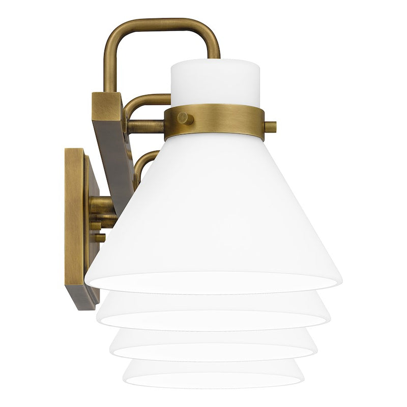 Quoizel Regency 4 Light Bath Vanity, Weathered Brass/Opal Etched