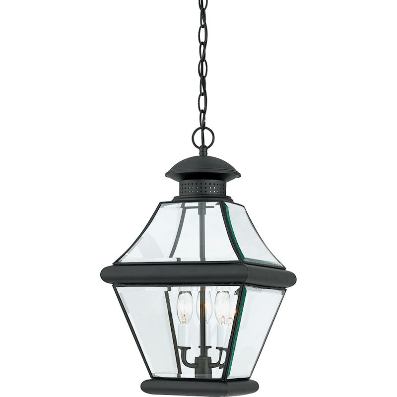 Quoizel 3 Light Rutledge Outdoor Pendant in Mystic Black