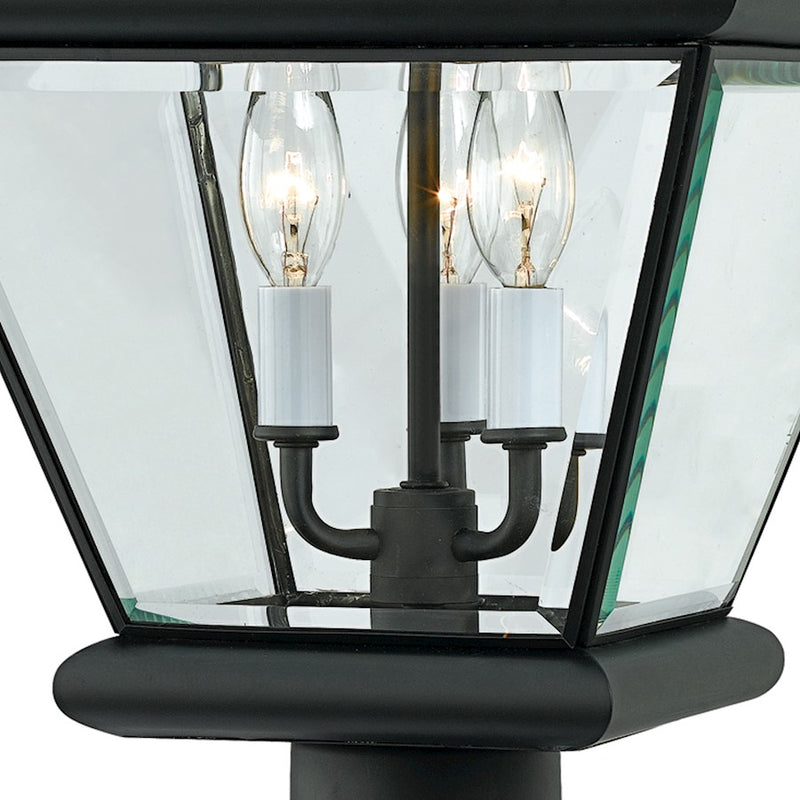 Quoizel 3 Light Rutledge Post Lights in Mystic Black