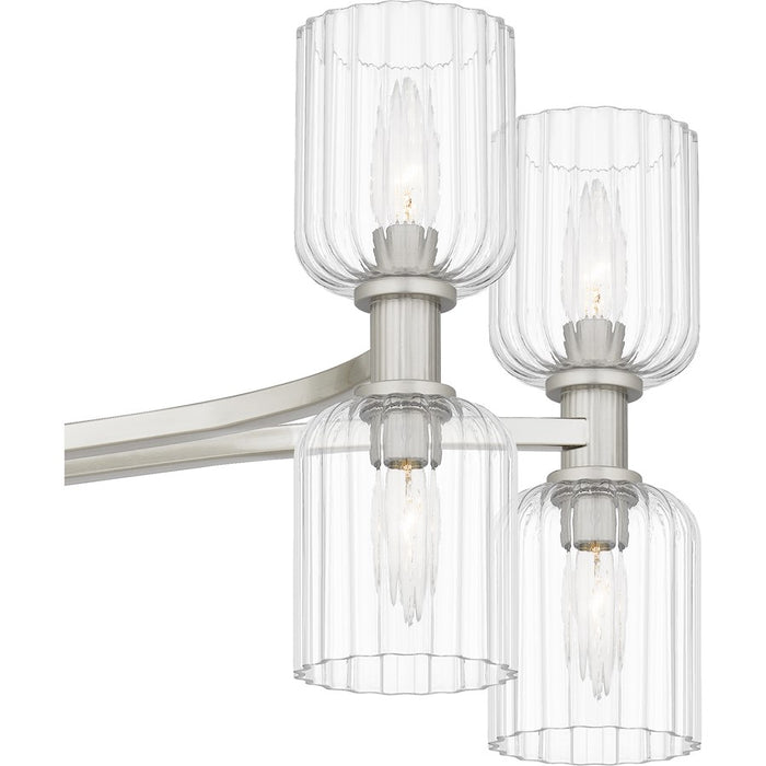 Quoizel Ramada 16 Light Island Light, Nickel/Clear Ribbed Glass