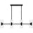 Quoizel Ramada 16 Light Island Light, Matte Black/Clear Ribbed Glass