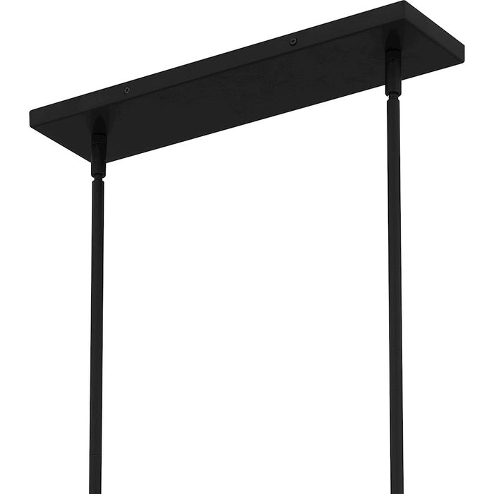 Quoizel Ramada 16 Light Island Light, Matte Black/Clear Ribbed Glass