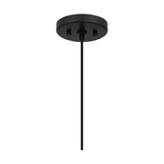 Quoizel Romain 9in 1-Light Mini Pendant | Bohemian Earth Black and Seagrass Rattan | Kitchen Island & Dining Nook | Model RMI1509EK