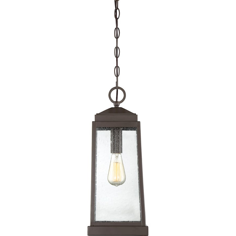 Quoizel Ravenel 8in 1-Light Outdoor Lantern | Traditional Western Bronze and Clear Seedy Glass | Covered Patio & Porch | Model RNL1908WT