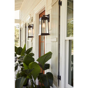 Quoizel Ravenel Outdoor Lantern, Bronze/Seedy Glass