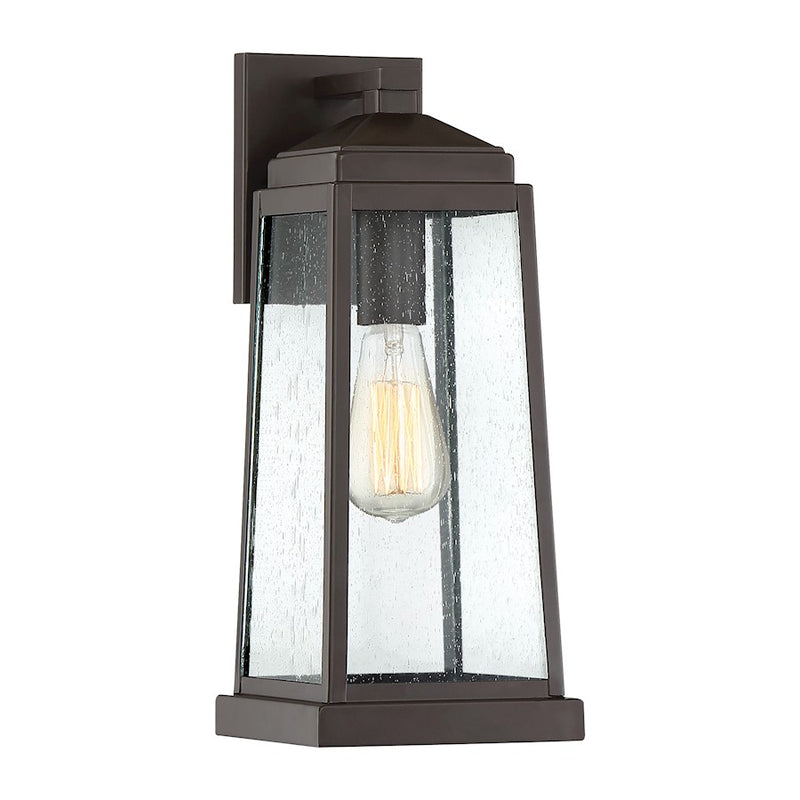 Quoizel Ravenel Outdoor Lantern, Bronze/Seedy Glass