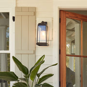 Quoizel Ravenel Outdoor Lantern, Bronze/Seedy Glass