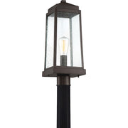 Quoizel Ravenel Outdoor Lantern, Western Bronze/Seedy Glass