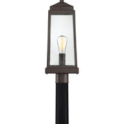 Quoizel Ravenel Outdoor Lantern, Western Bronze/Seedy Glass