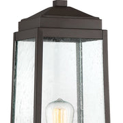 Quoizel Ravenel Outdoor Lantern, Western Bronze/Seedy Glass