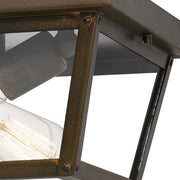 Quoizel Rue De Royal 2 Light Outdoor Flush Mount, Industrial Bronze