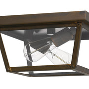 Quoizel Rue De Royal 2 Light Outdoor Flush Mount, Industrial Bronze