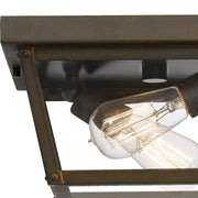 Quoizel Rue De Royal 2 Light Outdoor Flush Mount, Industrial Bronze