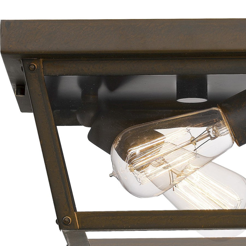 Quoizel Rue De Royal 2 Light Outdoor Flush Mount, Industrial Bronze