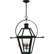 Quoizel Rue De Royal 4Lt Outdoor Lantern, Black/Clear/Tempering - RO1914EK