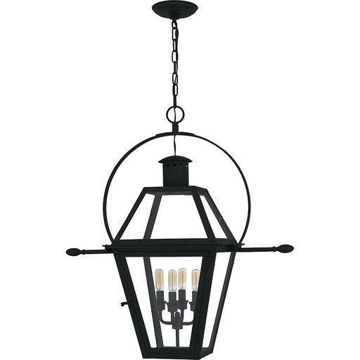 Quoizel Rue De Royal 4Lt Outdoor Lantern, Black/Clear/Tempering