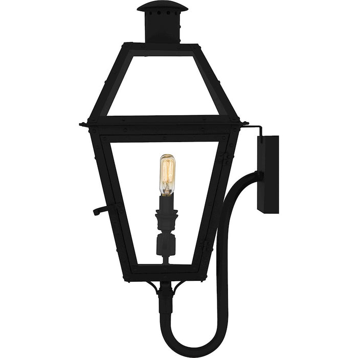 Quoizel Rue De Royal 2Light Outdoor Lantern, Earth Black/Clear Glass