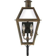 Quoizel Rue De Royal 24in 2-Light Outdoor Lantern | Traditional Industrial Bronze and Clear Glass | Entryway & Porch | Model RO8311IZ
