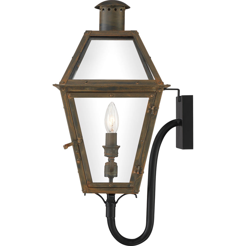 Quoizel Rue De Royal 24in 2-Light Outdoor Lantern | Traditional Industrial Bronze and Clear Glass | Entryway & Porch | Model RO8311IZ