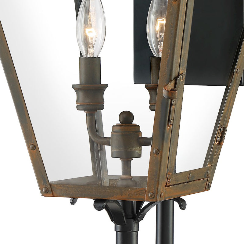 Quoizel Rue De Royal 24in 2-Light Outdoor Lantern | Traditional Industrial Bronze and Clear Glass | Entryway & Porch | Model RO8311IZ