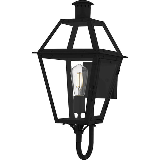 Quoizel Rue De Royal 1Lt Outdoor Lantern, Black/Clear/Tempering - RO8410EK