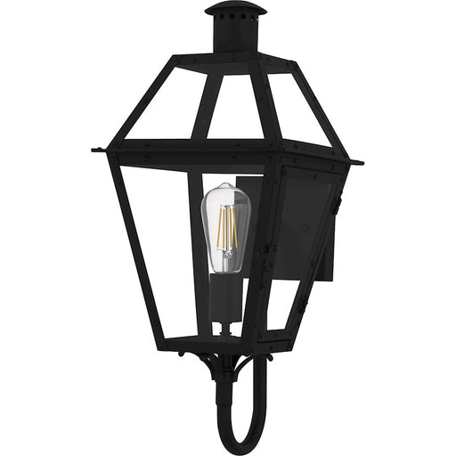 Quoizel Rue De Royal 1Lt Outdoor Lantern, Black/Clear/Tempering