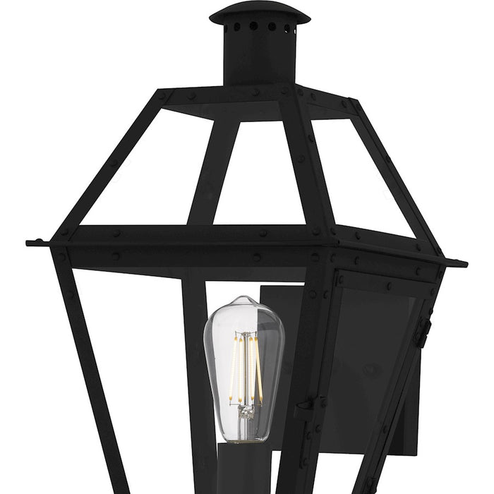 Quoizel Rue De Royal 1Lt Outdoor Lantern, Black/Clear/Tempering