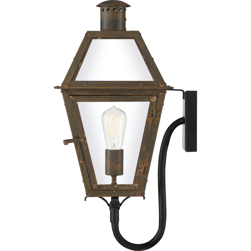 Quoizel Rue De Royal 20in 1-Light Outdoor Lantern | Traditional Industrial Bronze and Clear Glass | Front Porch & Entryway | Model RO8410IZ