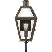 Quoizel Rue De Royal 20in 1-Light Outdoor Lantern | Traditional Industrial Bronze and Clear Glass | Front Porch & Entryway | Model RO8410IZ
