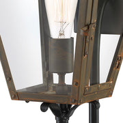 Quoizel Rue De Royal 20in 1-Light Outdoor Lantern | Traditional Industrial Bronze and Clear Glass | Front Porch & Entryway | Model RO8410IZ
