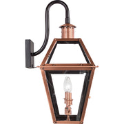 Quoizel Rue De Royal 22in 2-Light Outdoor Lantern | Traditional Aged Copper and Clear Glass | Front Porch & Entryway | Model RO8411AC