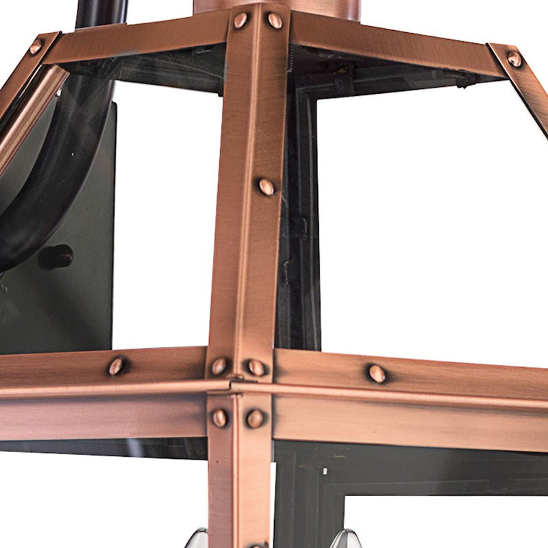 Quoizel Rue De Royal 22in 2-Light Outdoor Lantern | Traditional Aged Copper and Clear Glass | Front Porch & Entryway | Model RO8411AC