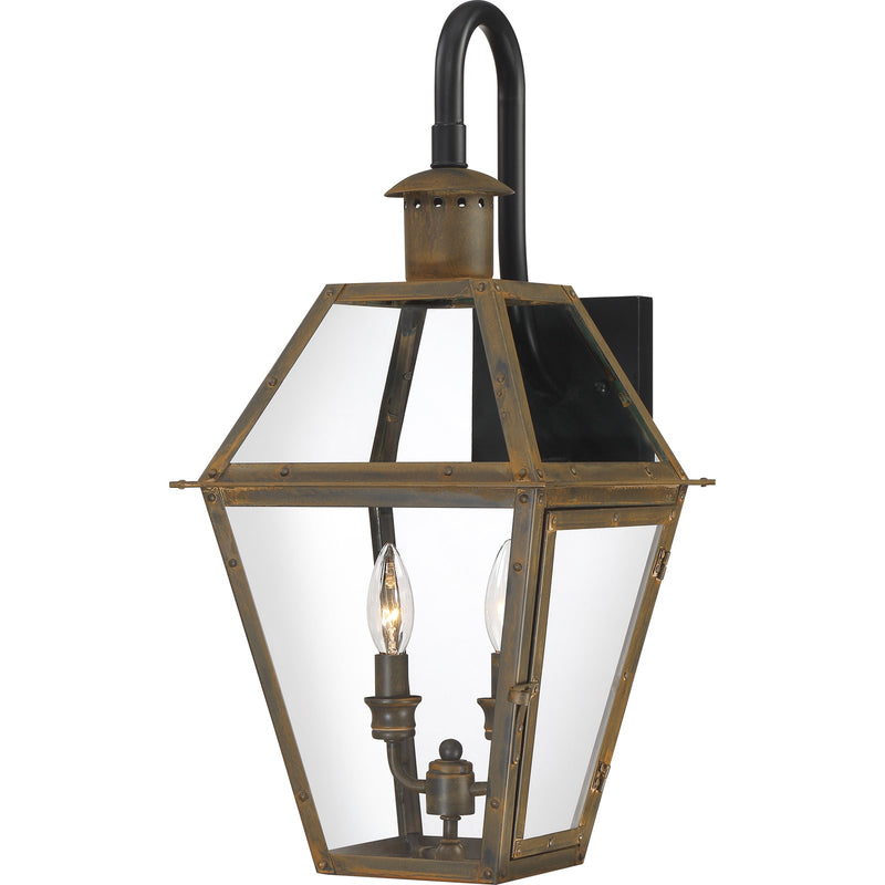 Quoizel Rue De Royal 13in 2-Light Outdoor Lantern | Traditional Industrial Bronze and Clear Glass | Front Porch & Entryway | Model RO8411IZ