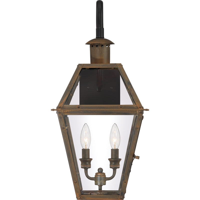 Quoizel Rue De Royal 13in 2-Light Outdoor Lantern | Traditional Industrial Bronze and Clear Glass | Front Porch & Entryway | Model RO8411IZ