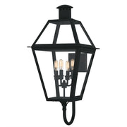 Quoizel Rue De Royal 4Lt 30" Outdoor Lantern, Black/Clear/Tempering - RO8414EK