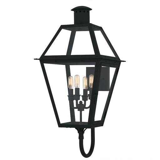 Quoizel Rue De Royal 4Lt 30" Outdoor Lantern, Black/Clear/Tempering - RO8414EK