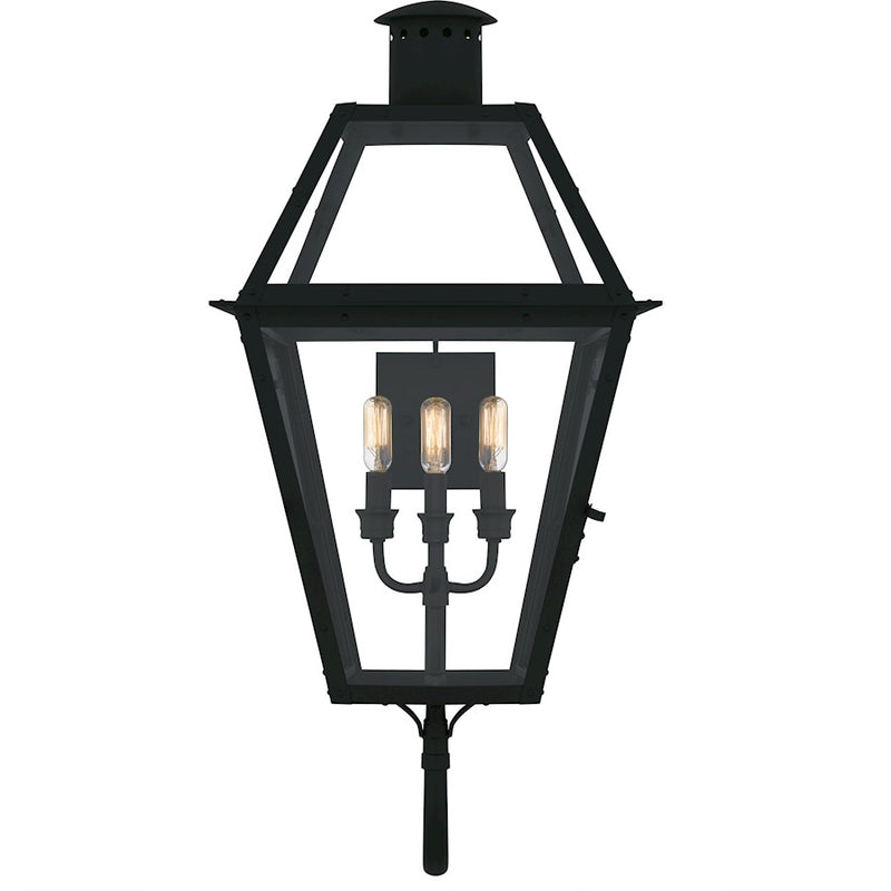Quoizel Rue De Royal 4Lt 30" Outdoor Lantern, Black/Clear/Tempering